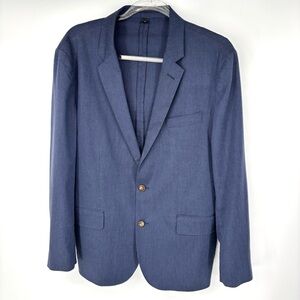 J Crew Ludlow Slim Fit Unstructured Suit Jacket Stretch Cotton‎ Size 42S Navy
